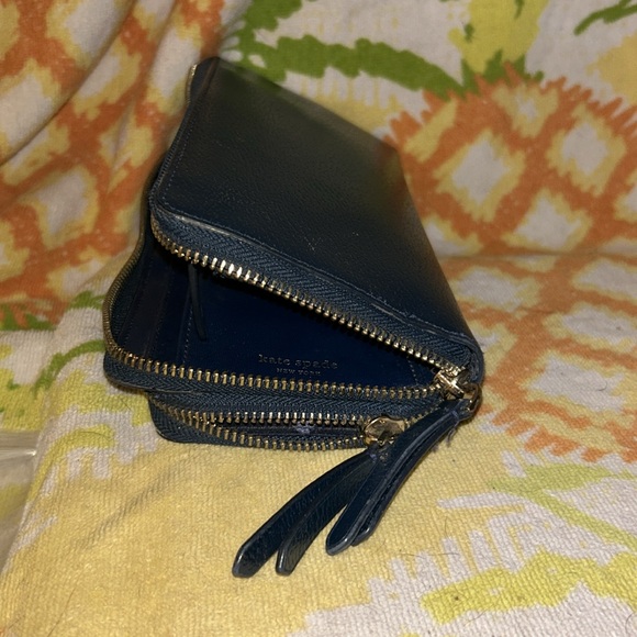 Kate Spade pebbled navy leather zip wallet large - Picture 9 of 9